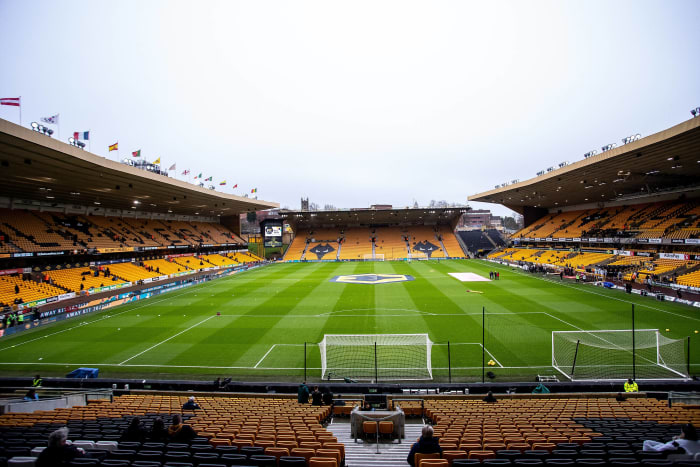 A photo taken inside Wolverhampton's Molineux Stadium in December 2022